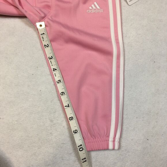 NWT Adidas Toddler Girls 12M 2 Piece Set Tracksuit Jacket Jogger Sweatpants Pink - Picture 13 of 16